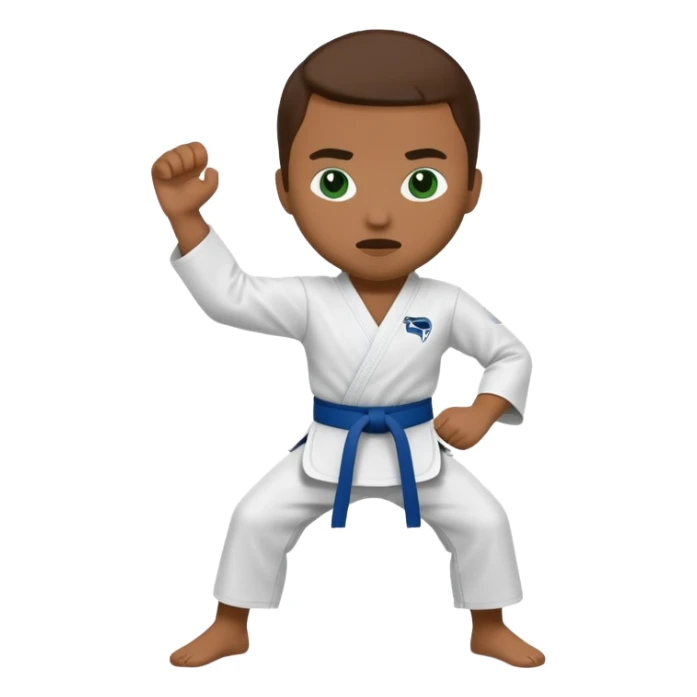 Karate Emoji with Seattle Seahawks Colors sticker