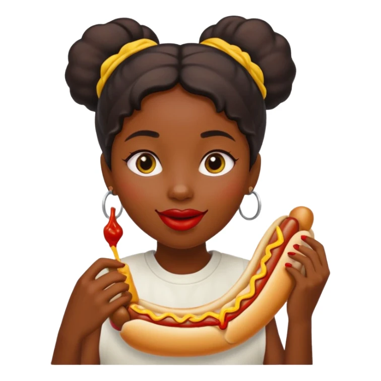 hotdog eating black girl sticker