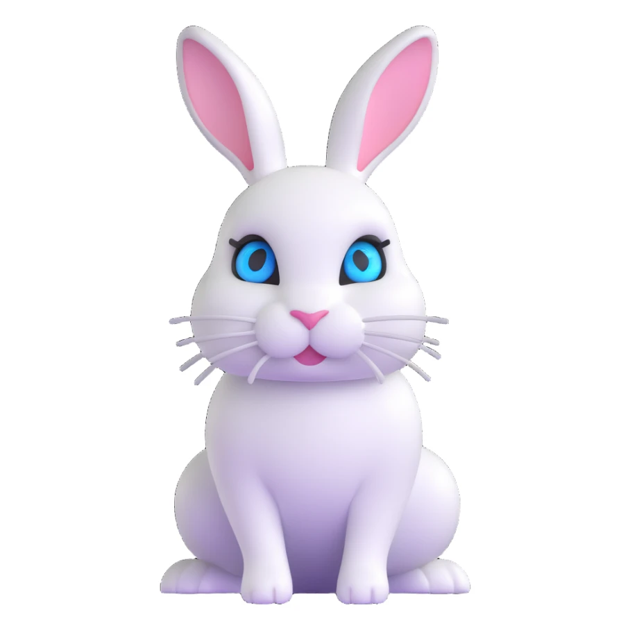 blue and white rabbit with ocean blue eyes sticker