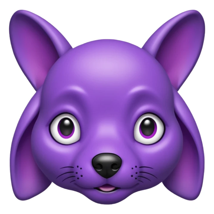alien dog purple very big folded ear sticker