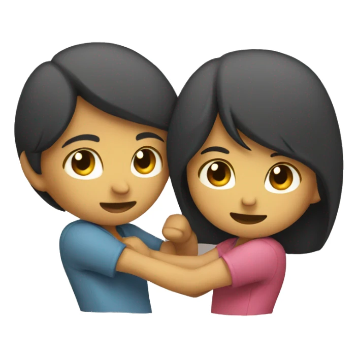 boy and girl play fighting sticker