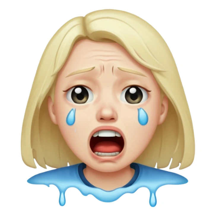 make a super sad face that its crying so hard that his mouth is super wide sticker