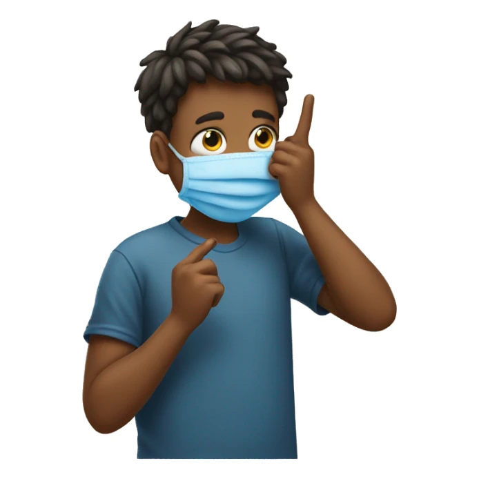 boy emoji wiping his nose with one hand pointer finger sticker