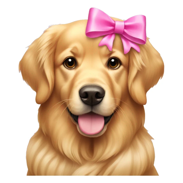 Golden retriever with pink bows sticker