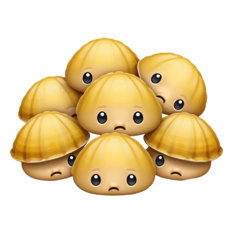 Sad group of clams crying sticker