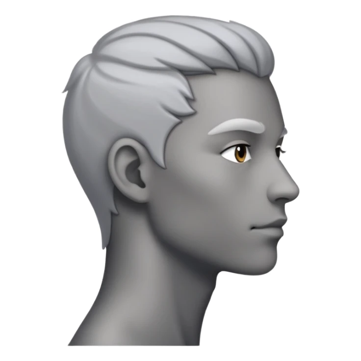 gray human profile side view of face sticker