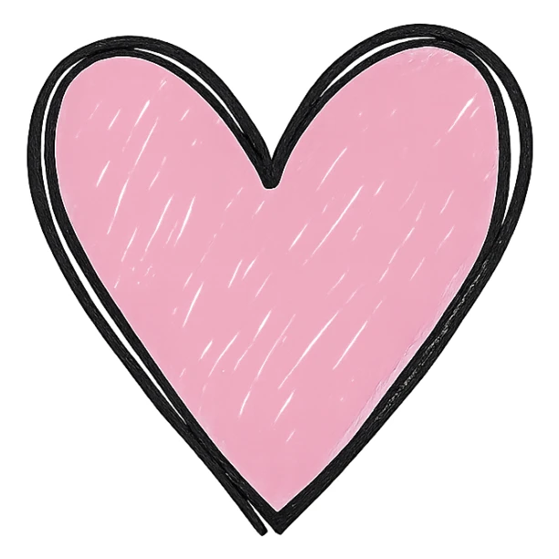 hand drawn outlined icon of a pink shape, no fill, thick lines sticker