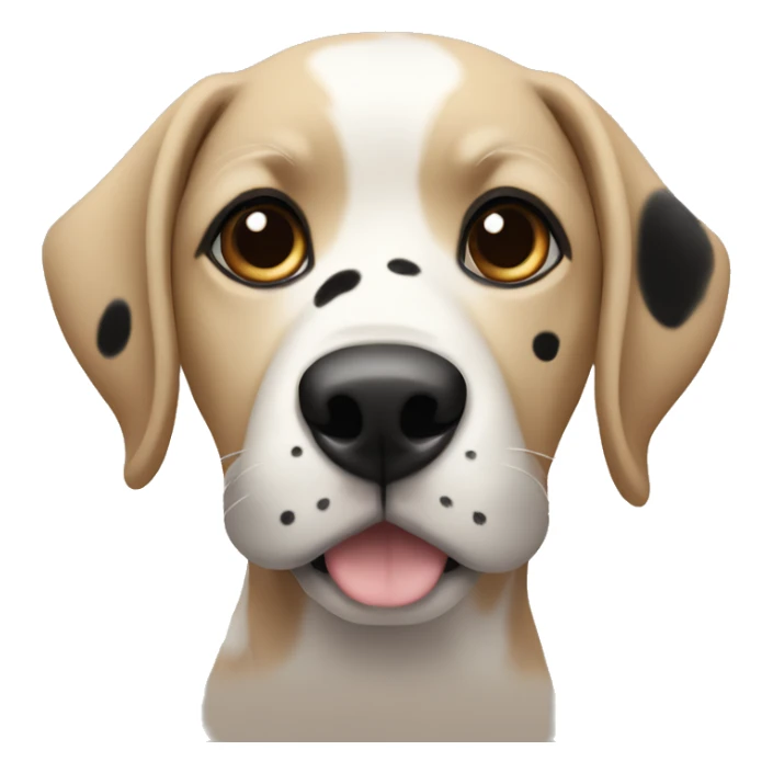 a dog with a black face and beige spots around the eyes, ears down sticker