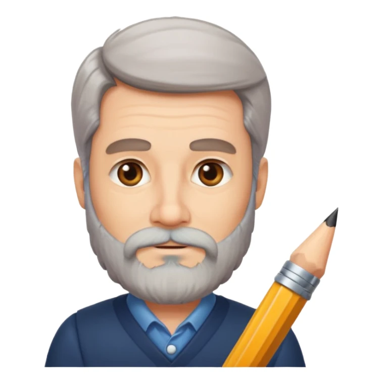 un escritor maduro con barba sticker