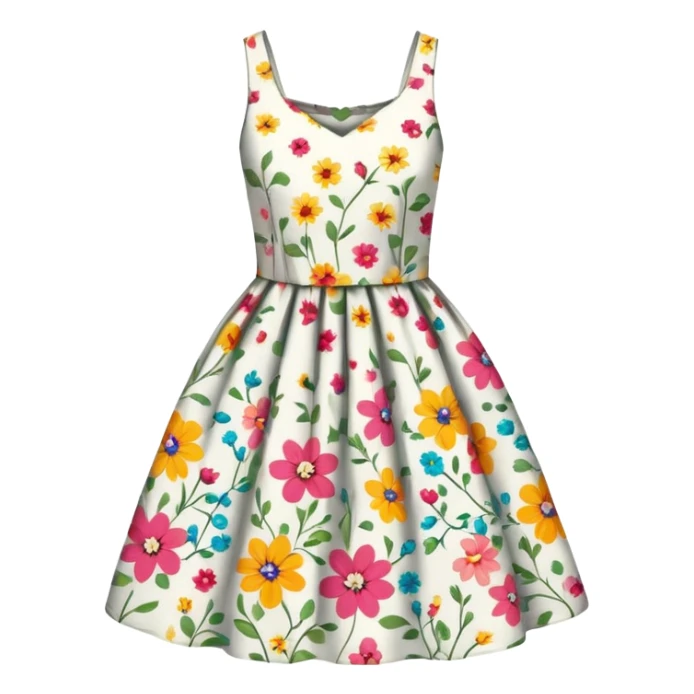 Floral dress top sticker