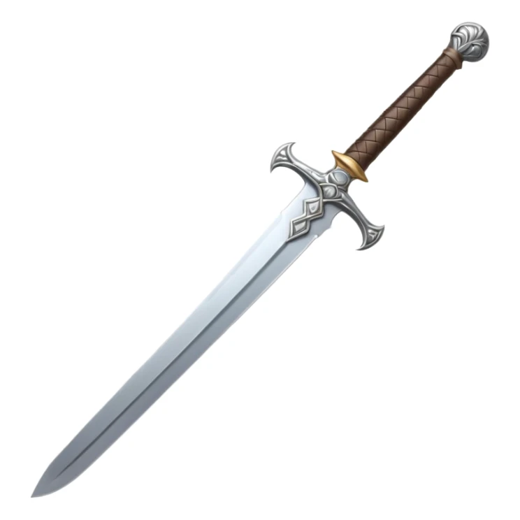 medieval sword with silver blade and ornate hilt sticker