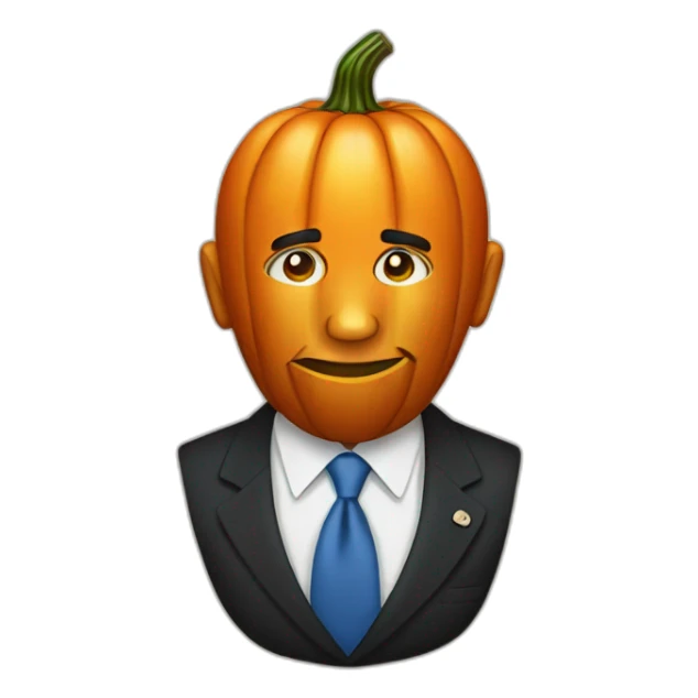 Pumpkin with Obama’s face sticker
