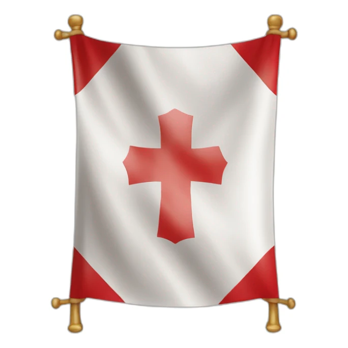 Drapeau fond rouge croix longue sticker