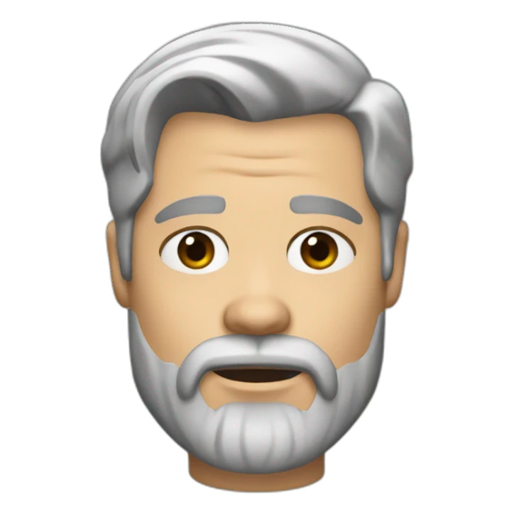 Brad Pitt with white hair and black beard and scarred eyebrow sticker