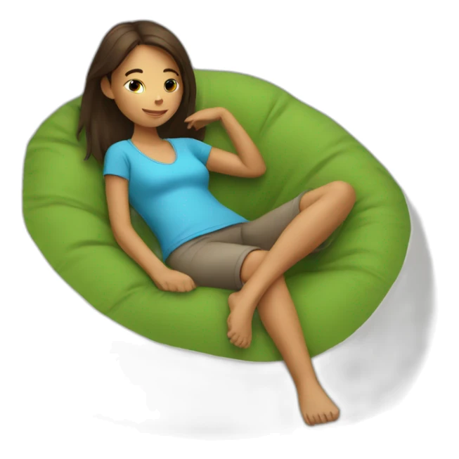relaxed girl in a bean bag chair resting sticker