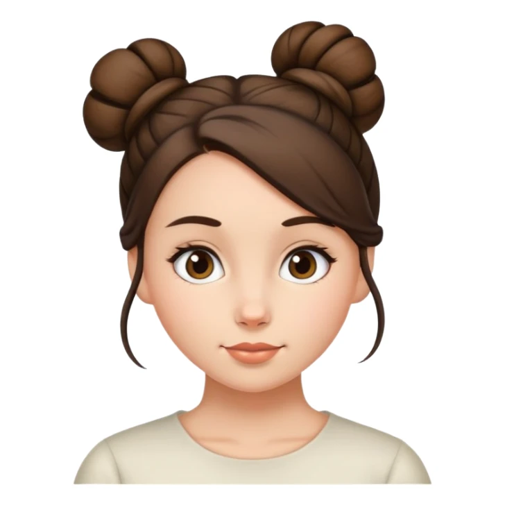 girl with bun hair brun sticker