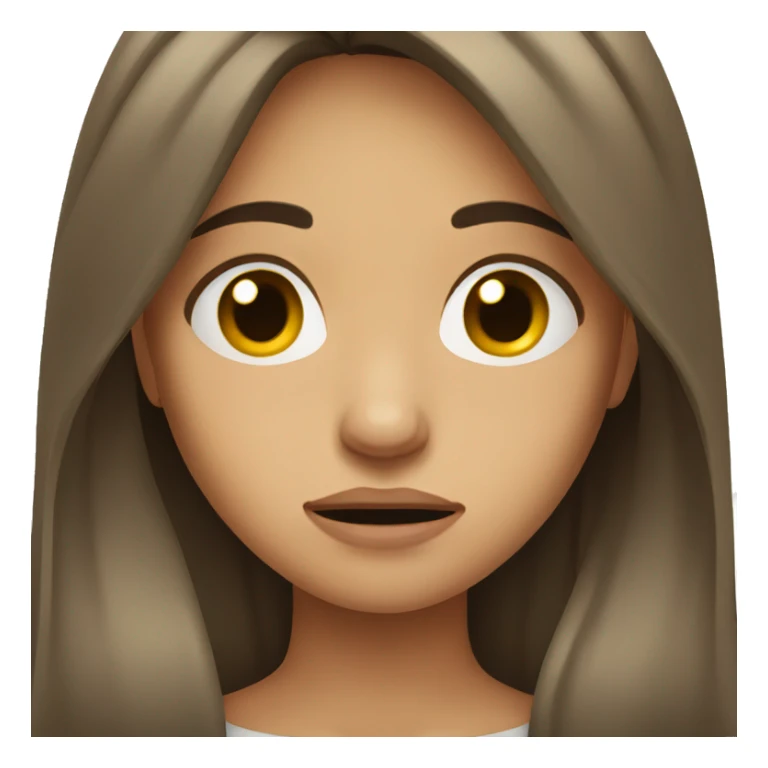 Crying female with long brunette hair sticker