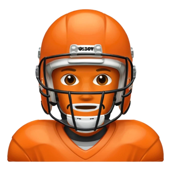 College football player helmet in  orange color  sticker