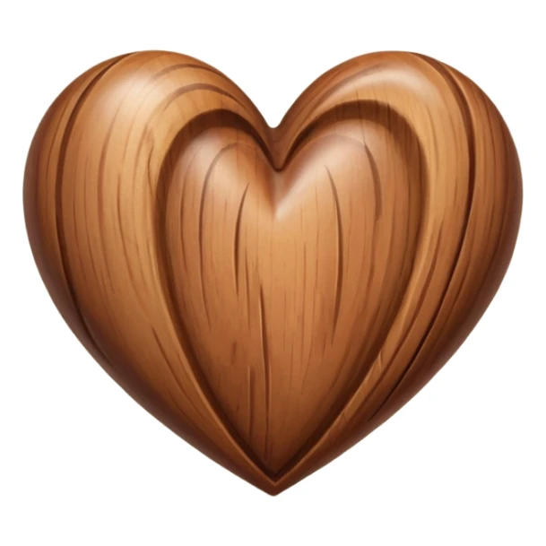 Natural wood heart sticker