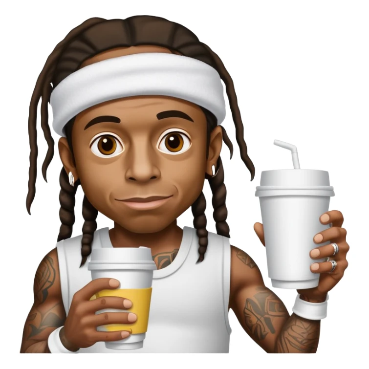 lil wayne holding a double cup with styrofoam cups stacked together sticker