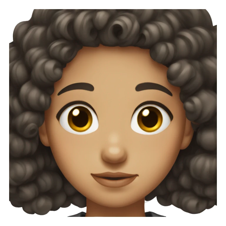 Girl with black curly hair and brown eyes sticker
