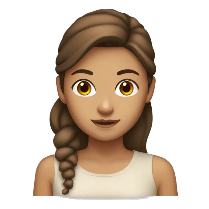 tan girl with brown hair and brown eyes sticker