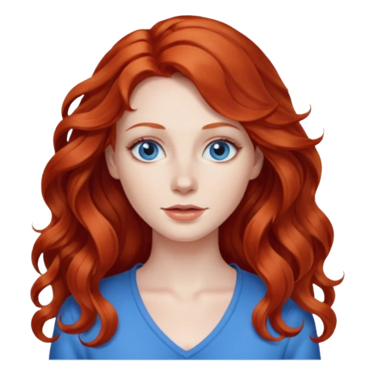 long redhead wavy hair woman back sticker