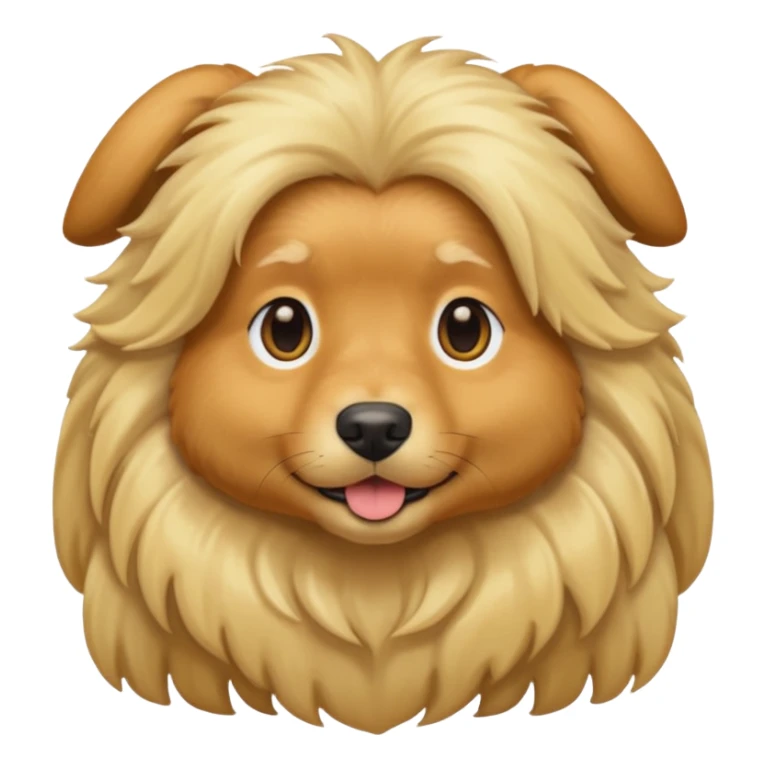 dog with long blonde hair sticker