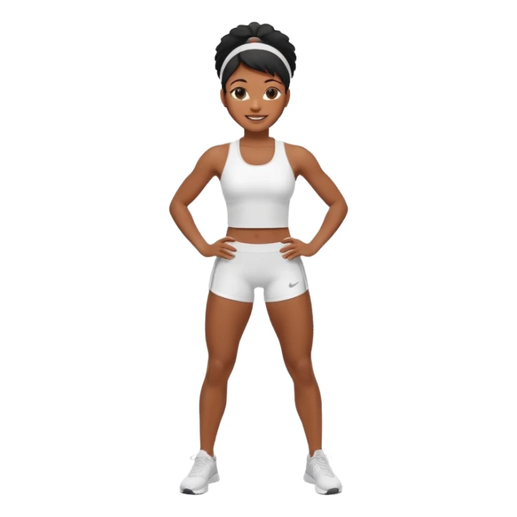 back woman in white sportswear Fit body sticker
