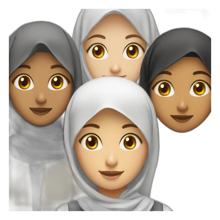 4 muslim student girls  sticker