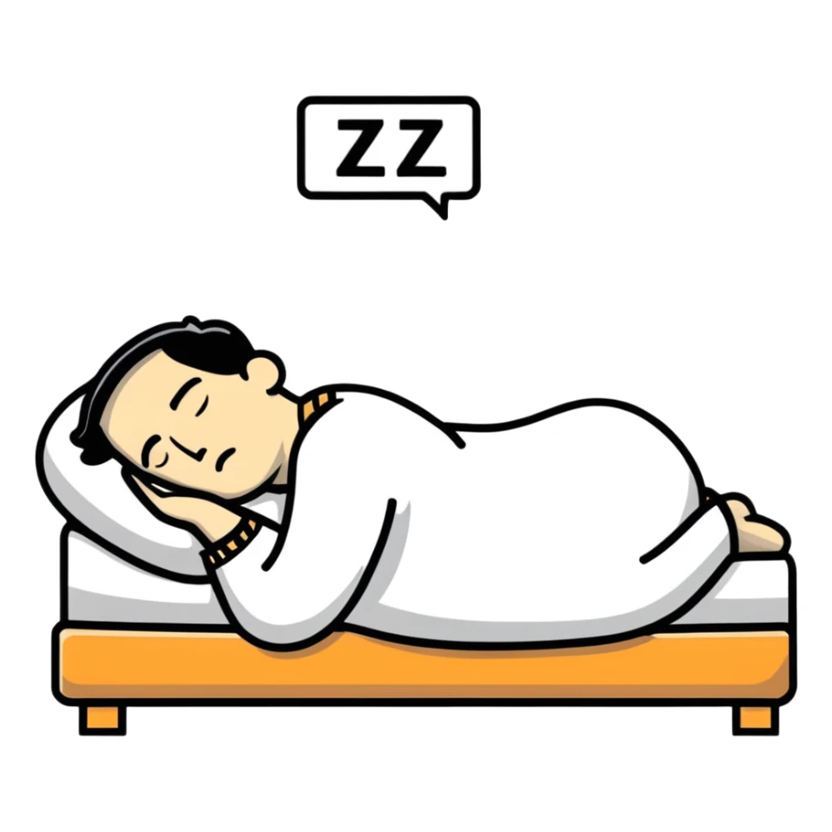 sleeping man with ZZZ symbols sticker