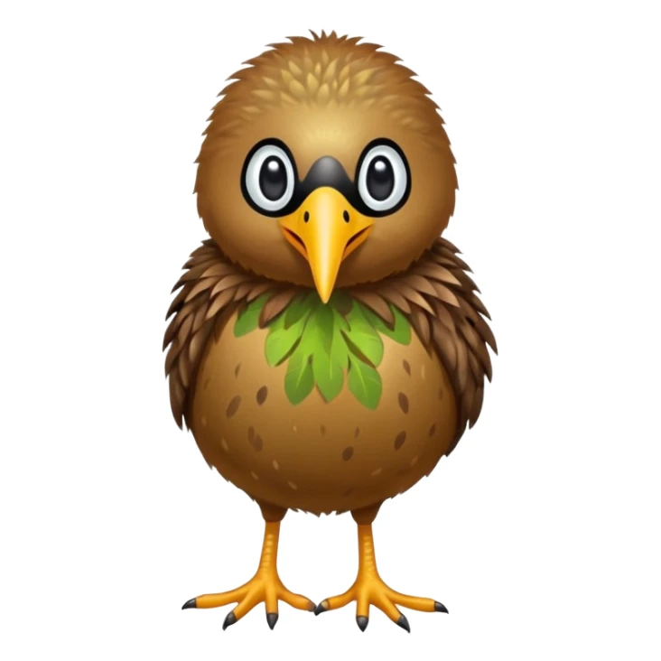Kiwi bird on two feet longer beak qnd more round sticker