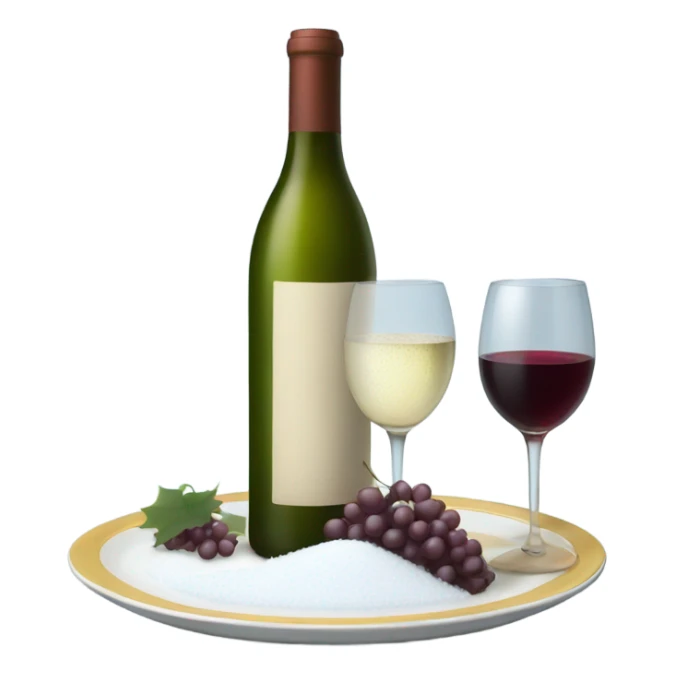 Wine bottle and plate of snow sticker