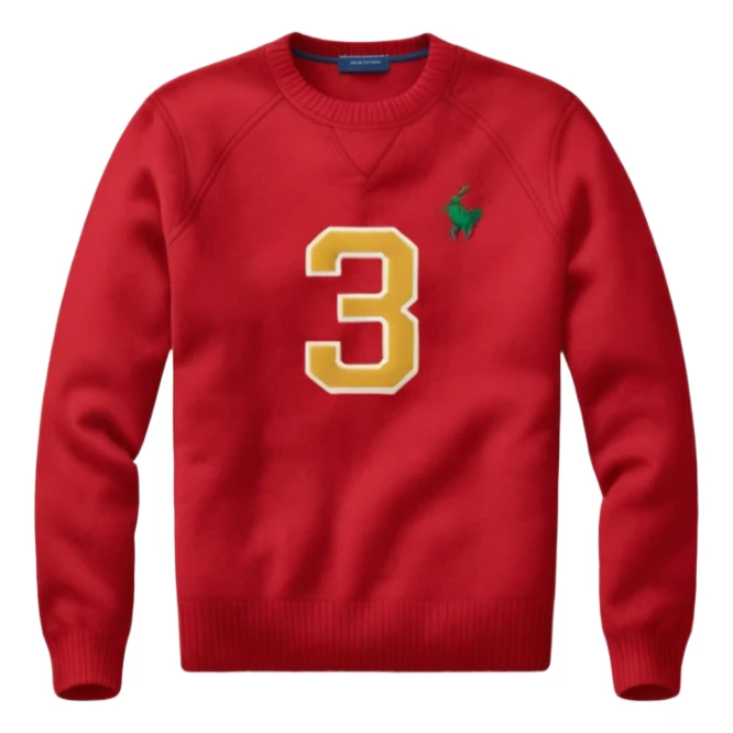 red crewneck Ralph Lauren sweater  sticker