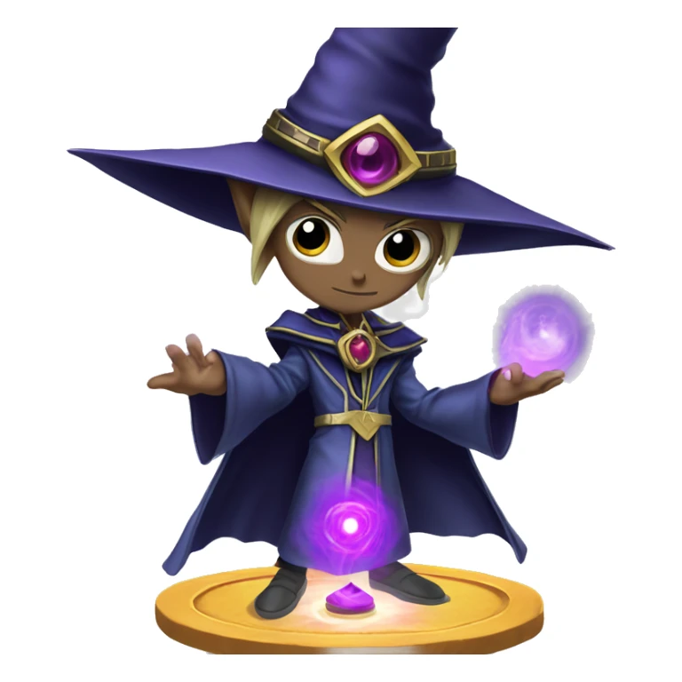 Yu-gi-oh Dark magician casting a spell, iOS emoji style art sticker