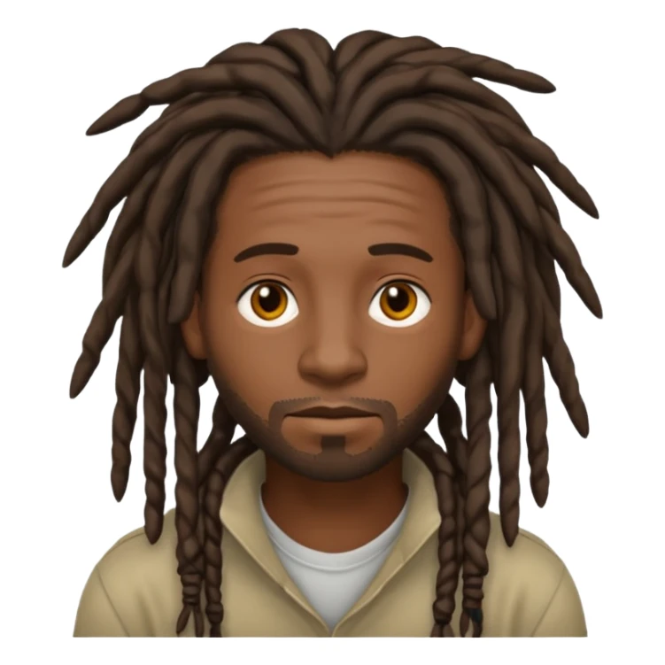 A nonchalant black man with dreads for hair sticker