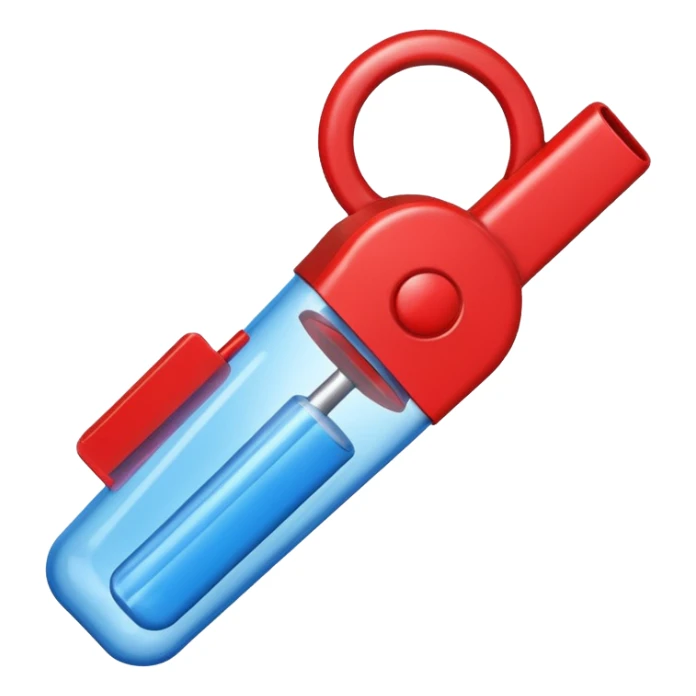 whistle in blue (#00A3E0) and red (#F9423A)  sticker