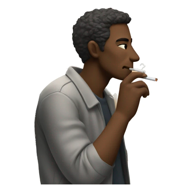 A man leaning against a wall smoking a cigarette in an alley sticker