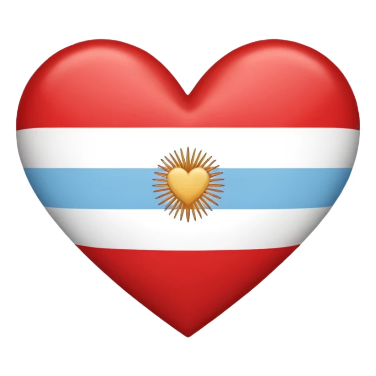 Un corazon con la bandera argentina  en forma de emojin sticker