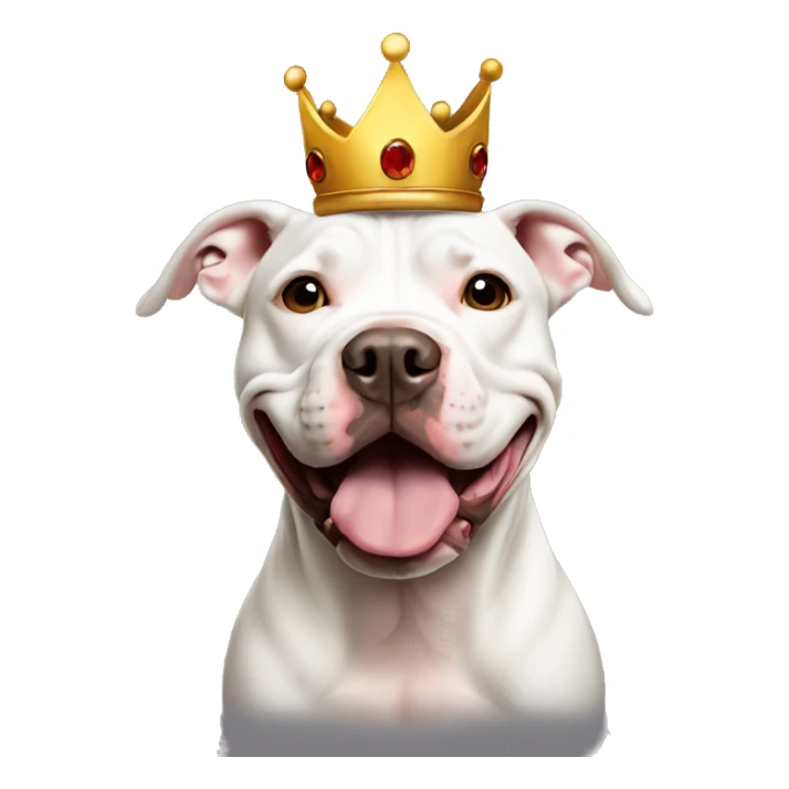 Pit bull with crown with a bit of brown sticker