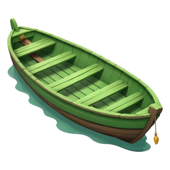 green boat in cartoon  sticker