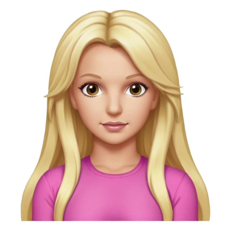 Britney Spears long blonde hair, pink outfit sticker