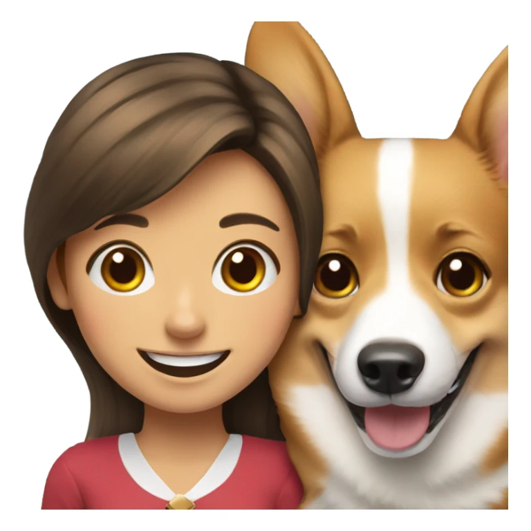 Corgi next to spanish smiling girl sticker