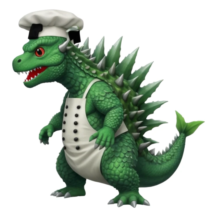 Godzilla that looks like the movies with a chef hat sticker