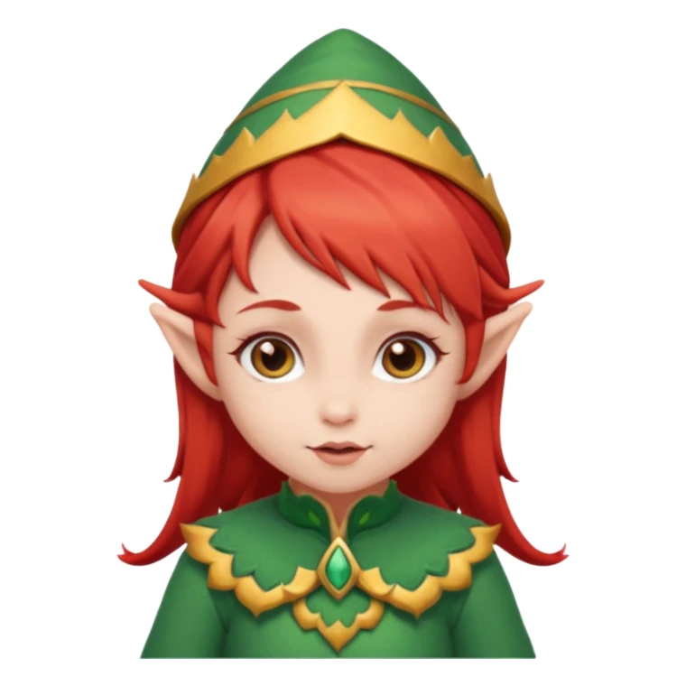 baby elf girl red hair sticker
