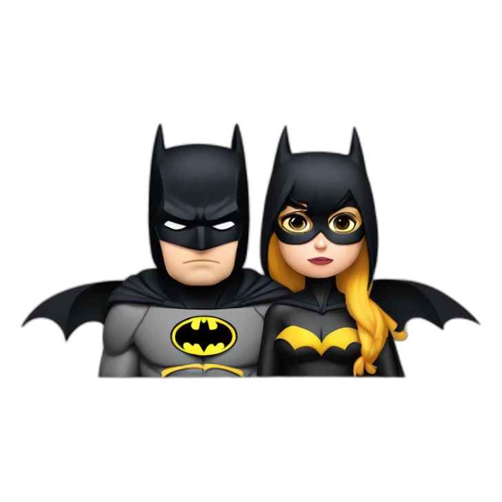 sad batman and batgirl sticker