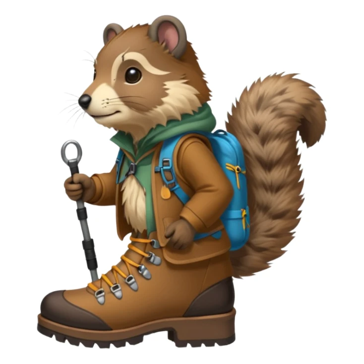 marmotte avec souliers de marche sticker