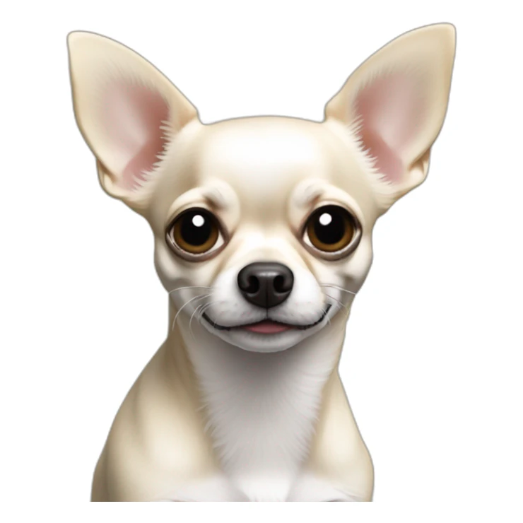 Chihuahua blanc à tache noir à poil long sticker