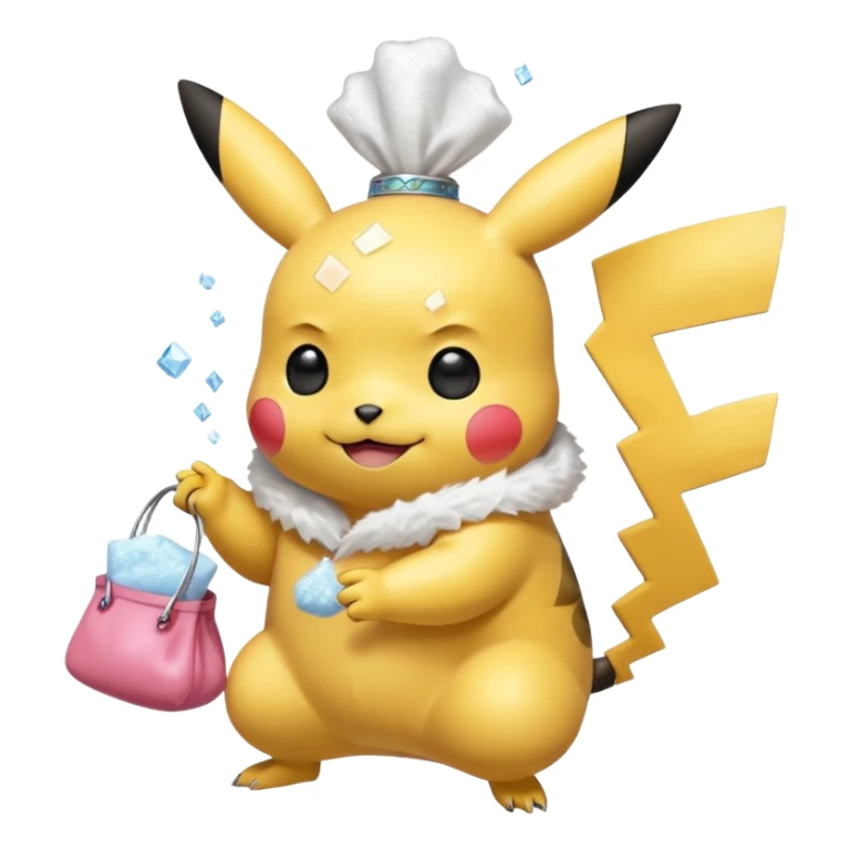 pikachu with transparent bag of white powder in hands sticker