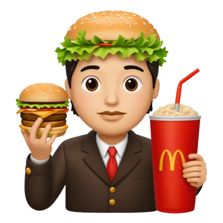 A ultra yummy Big Mac add a person eating it sticker